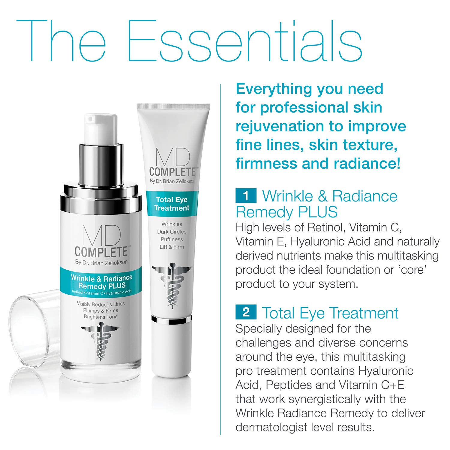 MD Complete Eye Wrinkle Duo – Retinol & Hyaluronic Rejuvenation Set