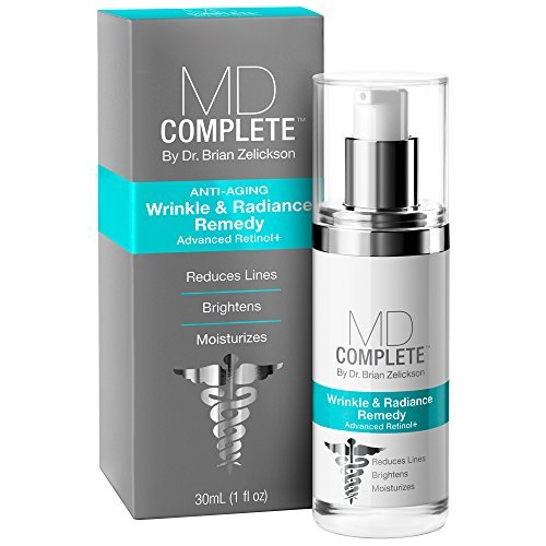MD Complete Wrinkle & Radiance Remedy PLUS | Anti-Aging Skin Rejuvenation with Retinol, Vitamins C & E, Hyaluronic Acid | 1.0 fl oz