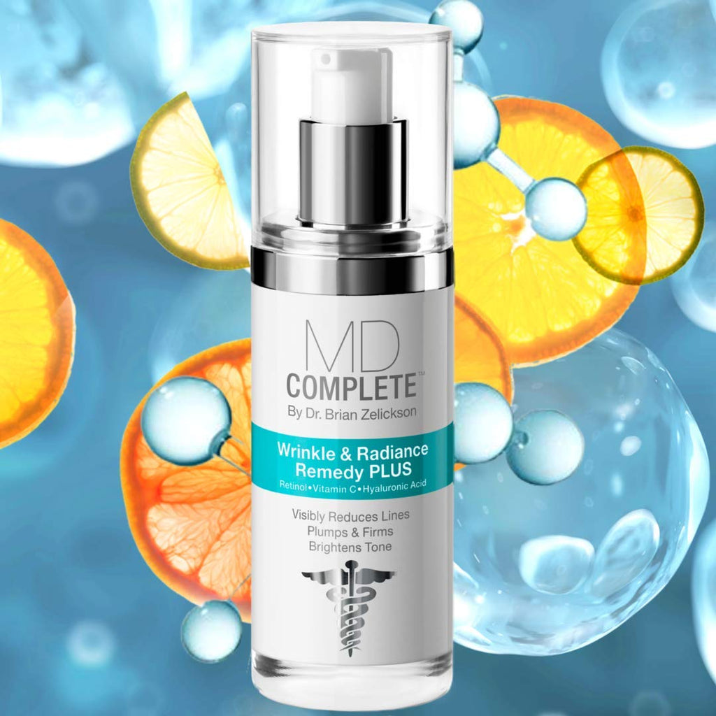 MD Complete Wrinkle Retinol Duo – Dermatologist-Grade Skincare Set (Remedy PLUS 1.0 oz + Retinol Vitamin C Concentrate 0.5 oz)