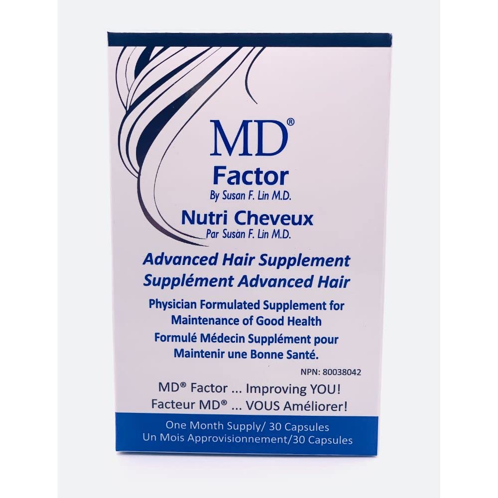 MD Nutri Hair Growth Supplement with Biotin (30 capsules) | Supports Fuller, Thicker-Looking Hair | Drug-Free Formula
