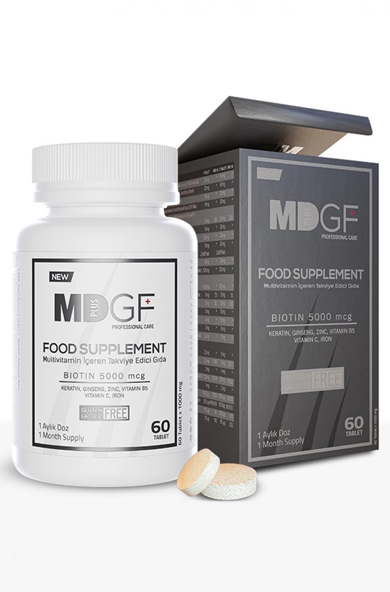 MD PLUS BIO Anti Hair Loss Vitamins for Hair & Beard Growth – Biotin, Saw Palmetto, Collagen