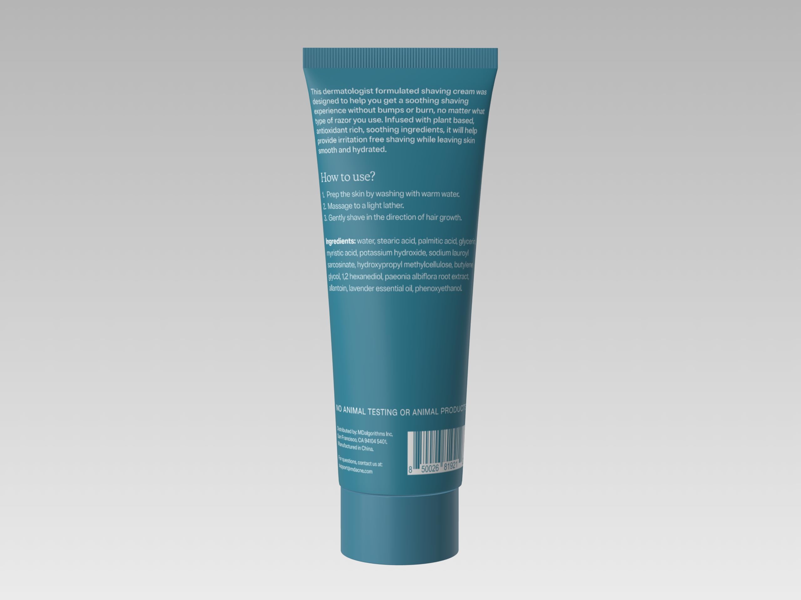 MDacne Shaving Cream for Acne-Prone Skin – Soothing, Oil-Free, Razor Burn & Bump Prevention | Vegan