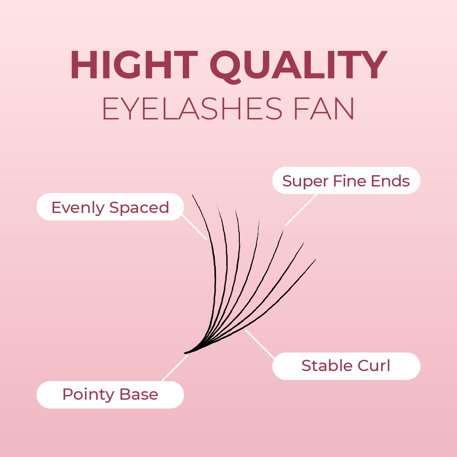 MDC LASHES Promade Fans 1000 – Ultra Speed Premade Volume Lash Extensions, 5D-20D, C/CC/D Curl, 10-18mm