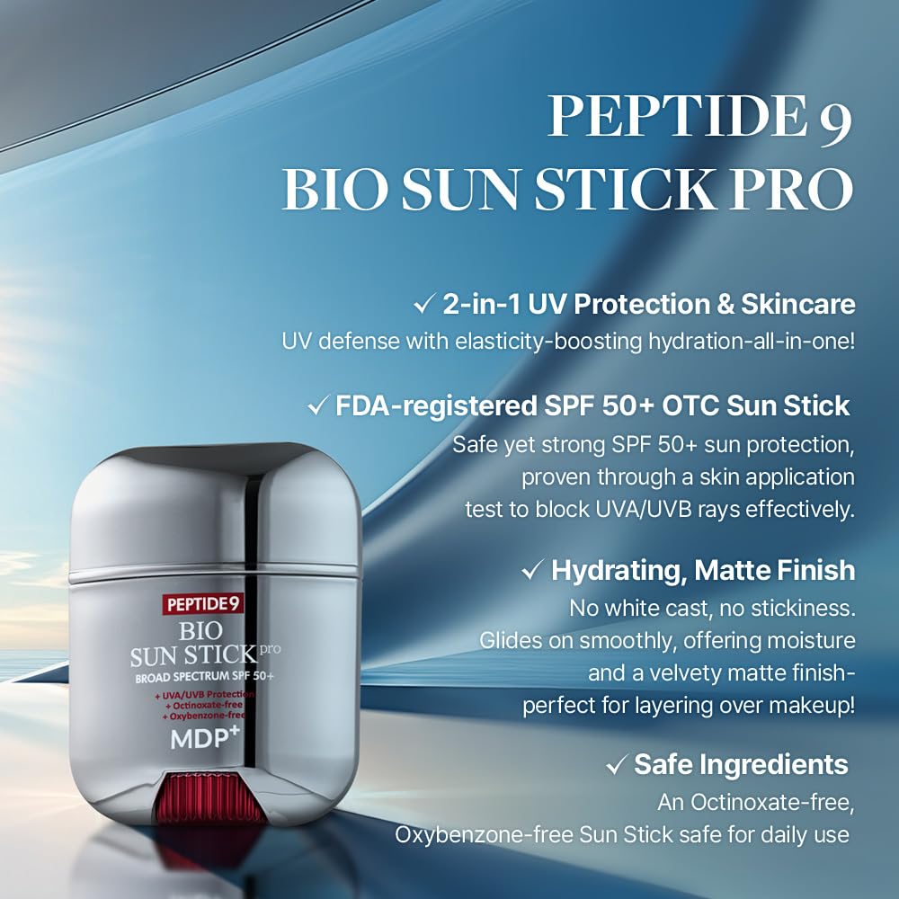 MDP+ Peptide 9 Bio Sunstick Pro SPF50+ | Lightweight Sunscreen Stick for Face & Body