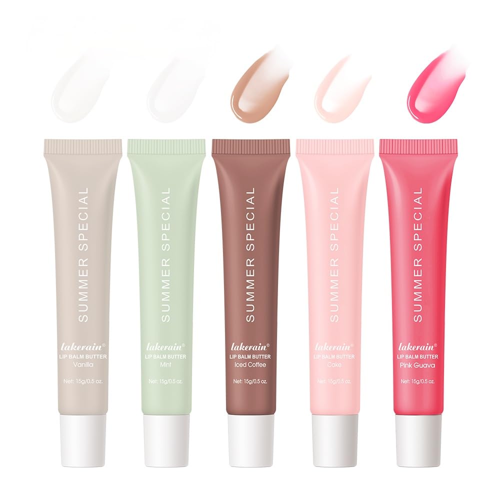 Mebeakin 5-Piece Summer Lip Butter Set — Hydrating Shea Butter & Avocado Oil Lip Balm