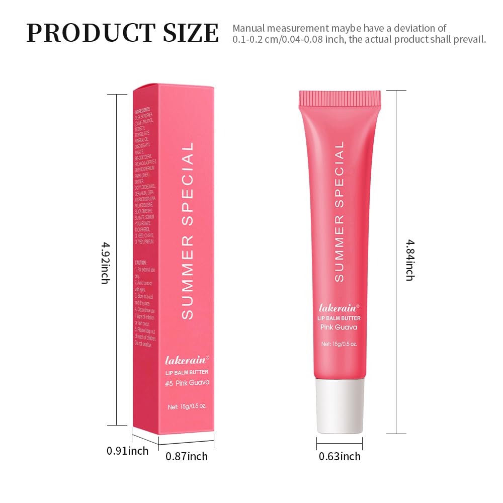 Mebeakin 5-Piece Summer Lip Butter Set — Hydrating Shea Butter & Avocado Oil Lip Balm