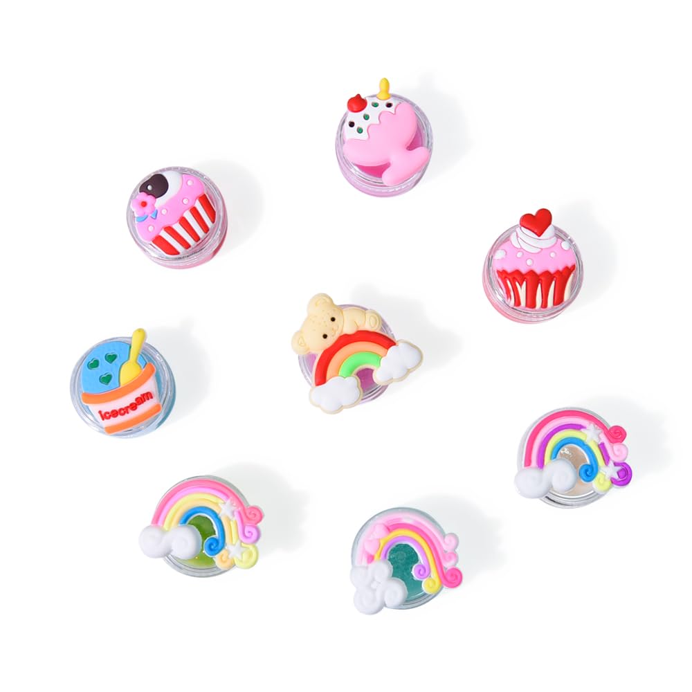 Mebtmel 8PCS Cute Lip Gloss for Girls – Cupcake Design, 8 Flavors
