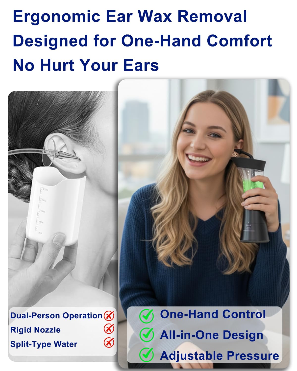 Mecmic Upgraded Electric Ear Cleaner | 4 Modes, Temp Sensor, IPX7, 6 Nozzles