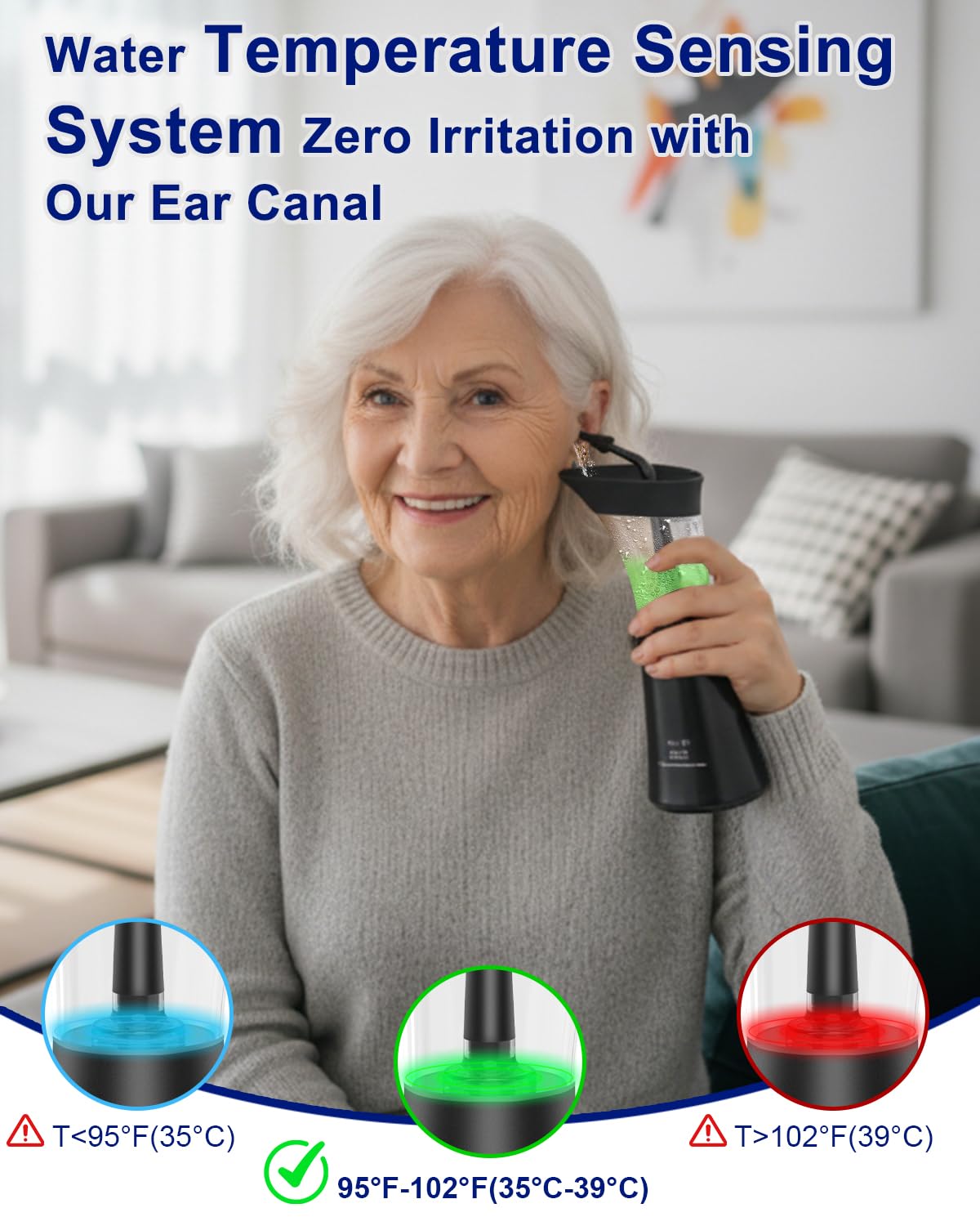 Mecmic Upgraded Electric Ear Cleaner | 4 Modes, Temp Sensor, IPX7, 6 Nozzles