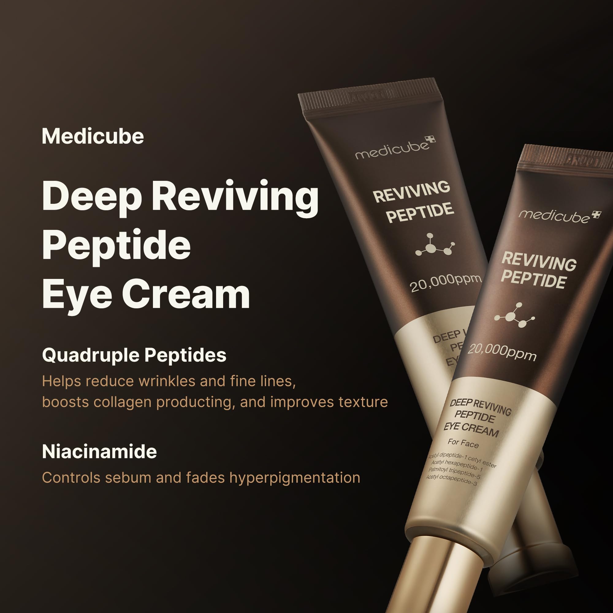 medicube Eye Serum with Deep Reviving Peptide | Targets Puffy Eyes & Dark Circles | 1.01 fl oz