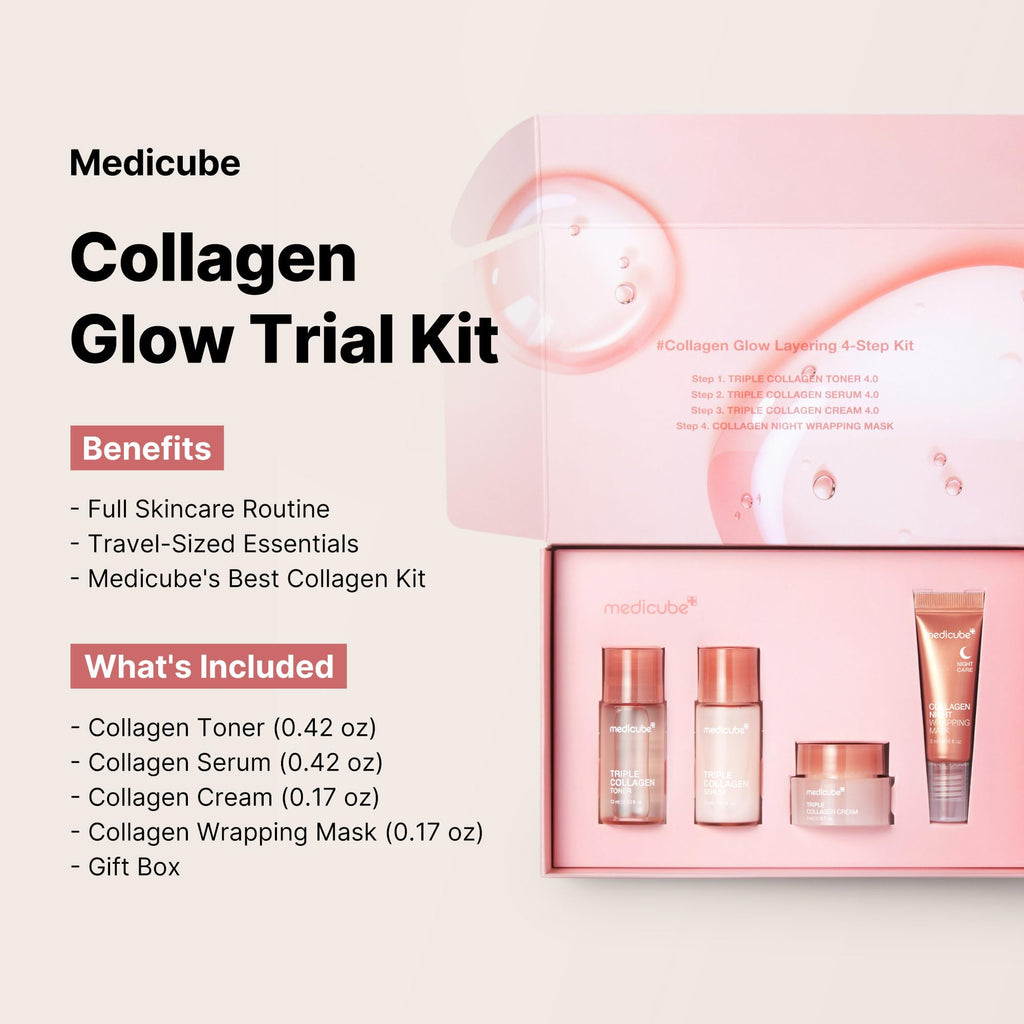 Medicube Glass Skin Collagen Trial Kit — 4-Step Skincare Set, Travel Size