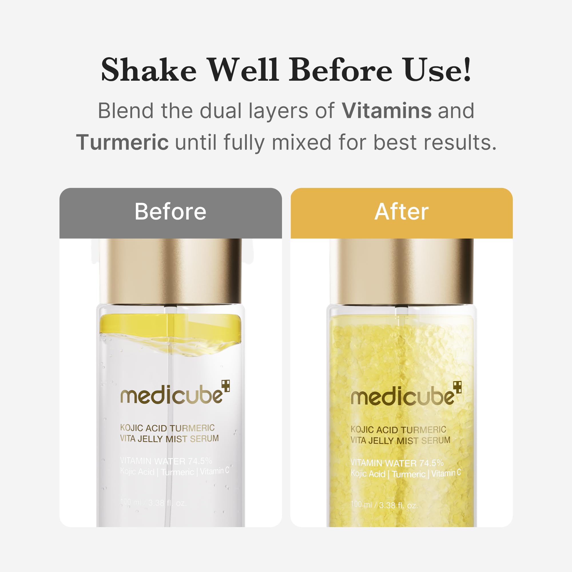 medicube Jelly Mist Serum with Kojic Acid Turmeric | 2-in-1 Facial Spray & Serum