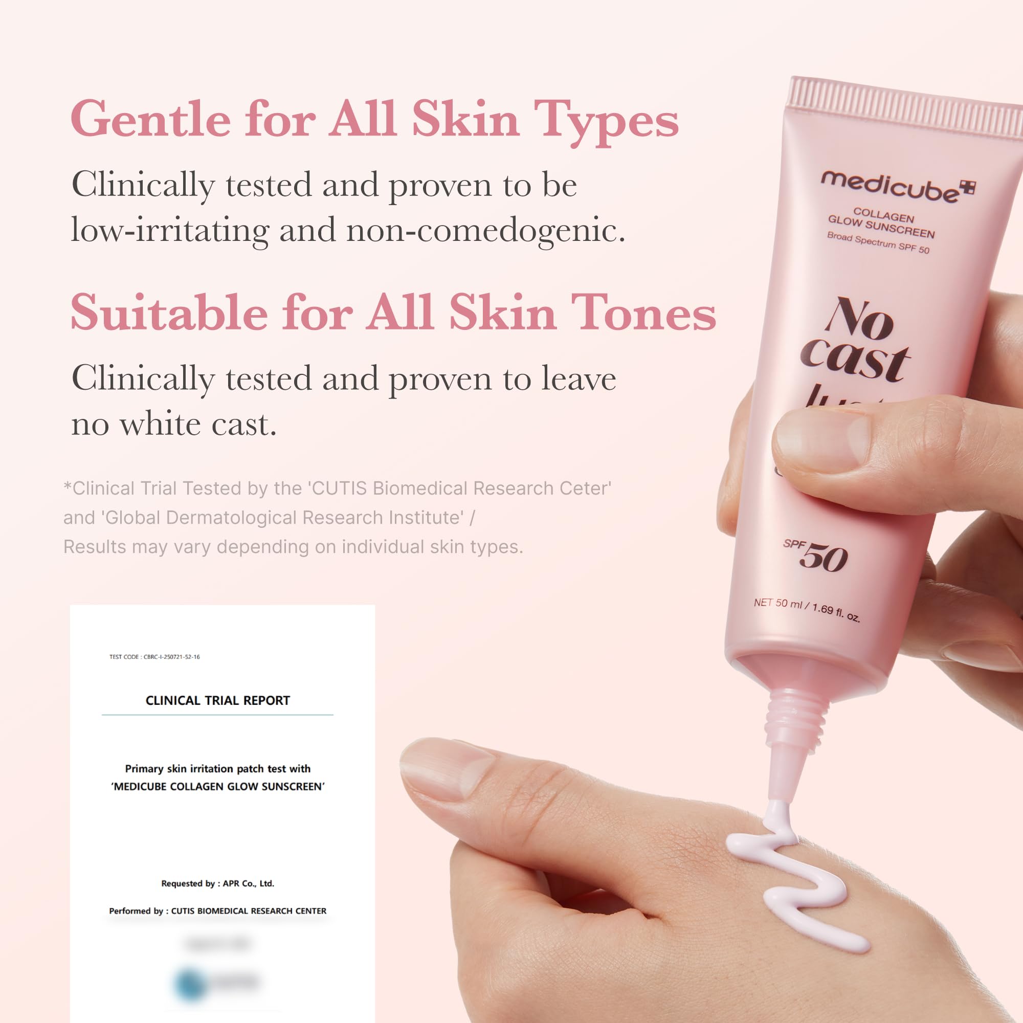 Medicube No Cast Just Glow Collagen Sunscreen SPF 50 | Lightweight, Hydrating, No White Cast