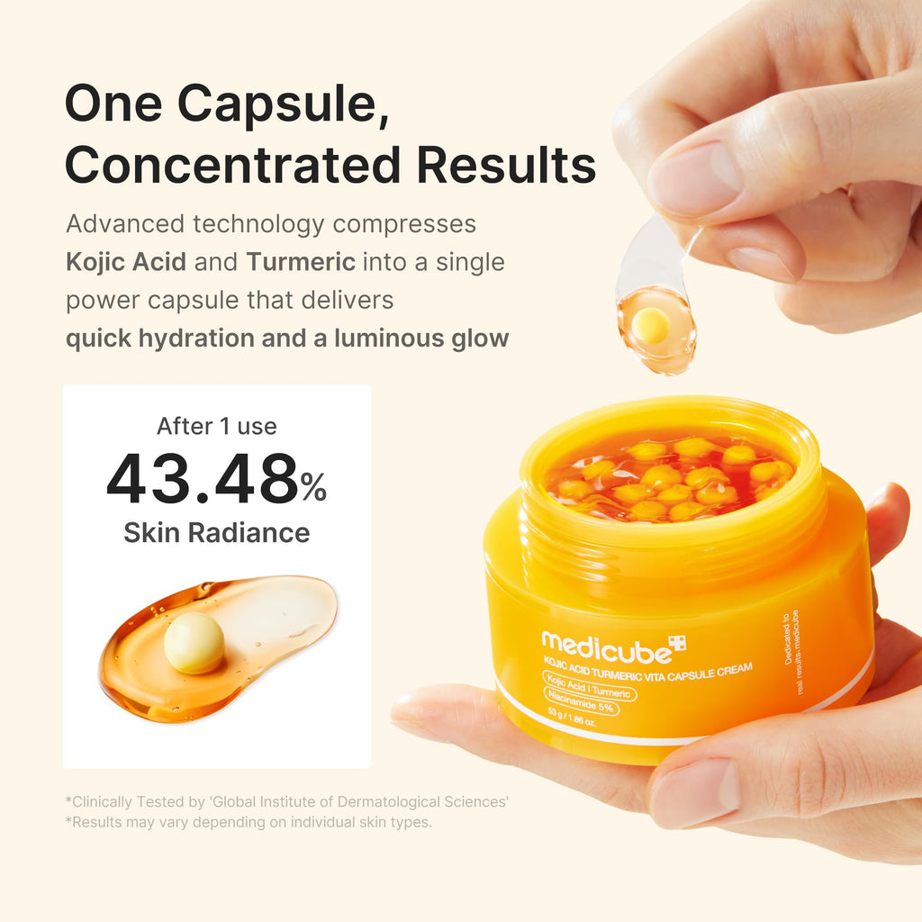 Medicube Capsule Cream with Kojic Acid & Turmeric — Even Tone & Radiance, 1.86 oz