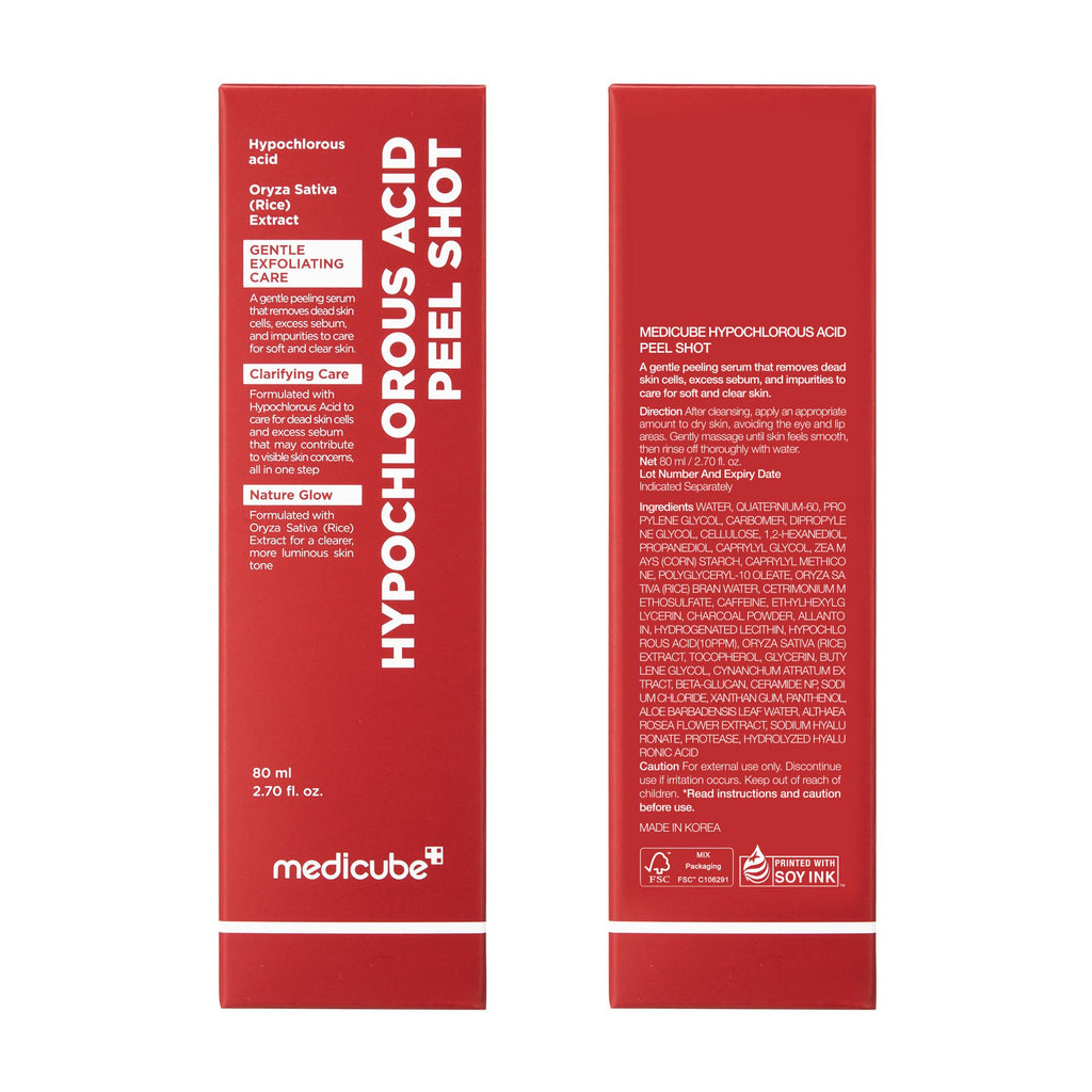 medicube Peel Shot with Hypochlorous Acid — Gentle Exfoliating Serum for Pores, Dead Skin & Hydration | 2.7 fl oz
