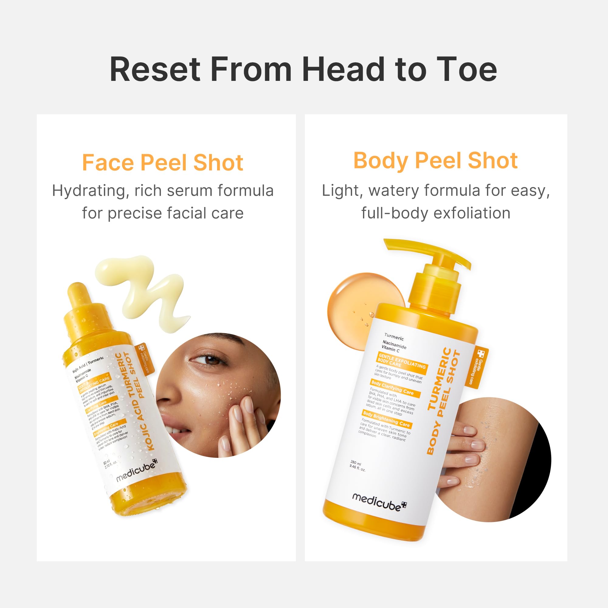 Medicube Peel Shot with Turmeric – Gentle Exfoliating Serum (BHA, LHA, PHA) 2.7 fl oz