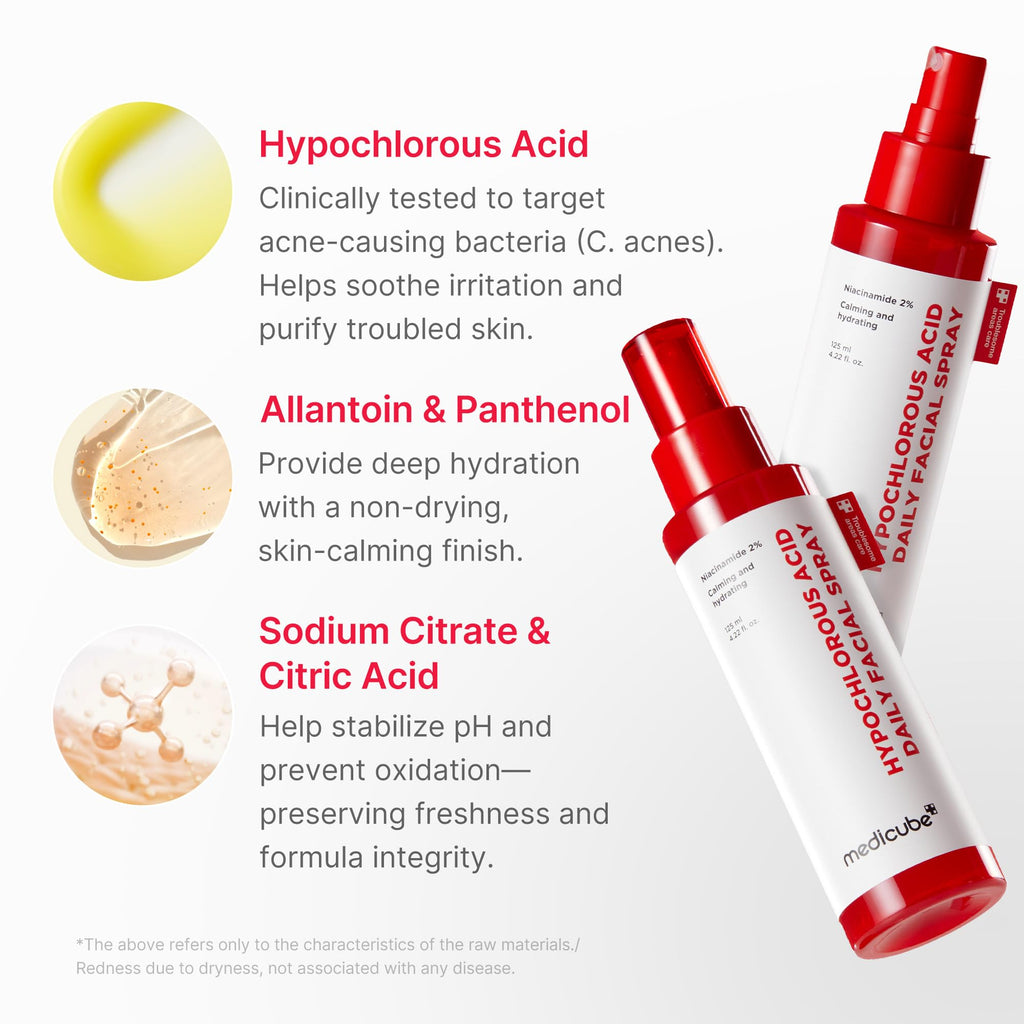 Medicube Power Soothing Spray – Hypochlorous Acid Facial Mist for All Skin Types | Post-Sun Care 4.22 fl oz