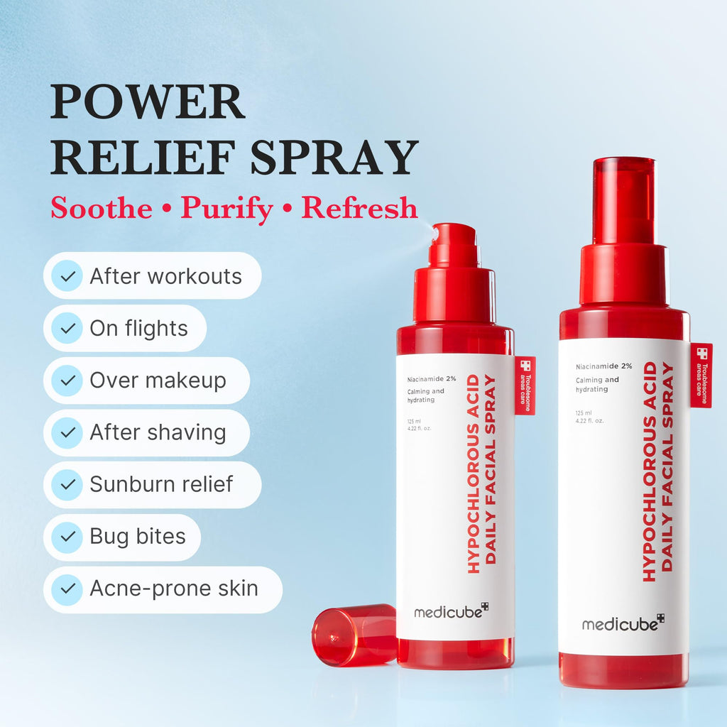 Medicube Power Soothing Spray – Hypochlorous Acid Facial Mist for All Skin Types | Post-Sun Care 4.22 fl oz