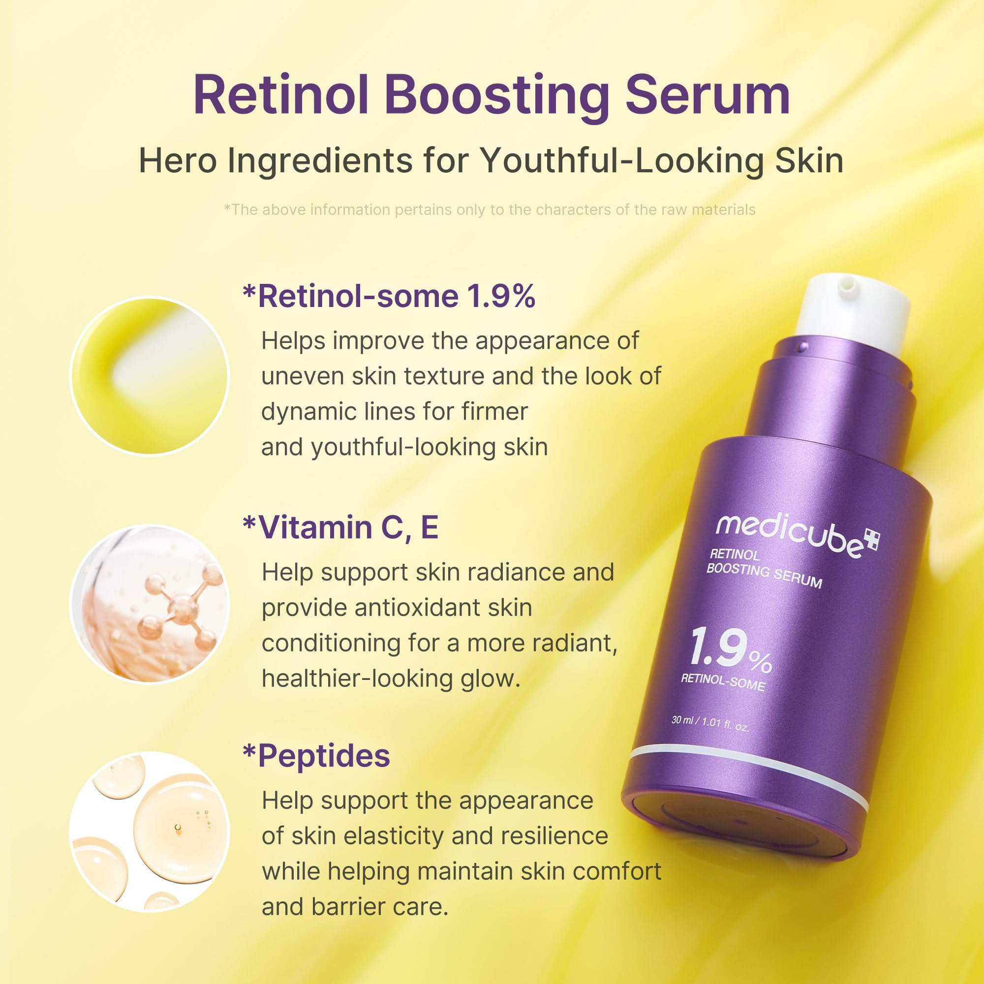 Medicube Retinol Boosting Serum – Intensive Firming, Hydration & Plumping with Retinol, Peptides & Vitamins | Pore Refining & Smooth Radiant Skin | Korean Skincare, 1.01 fl oz