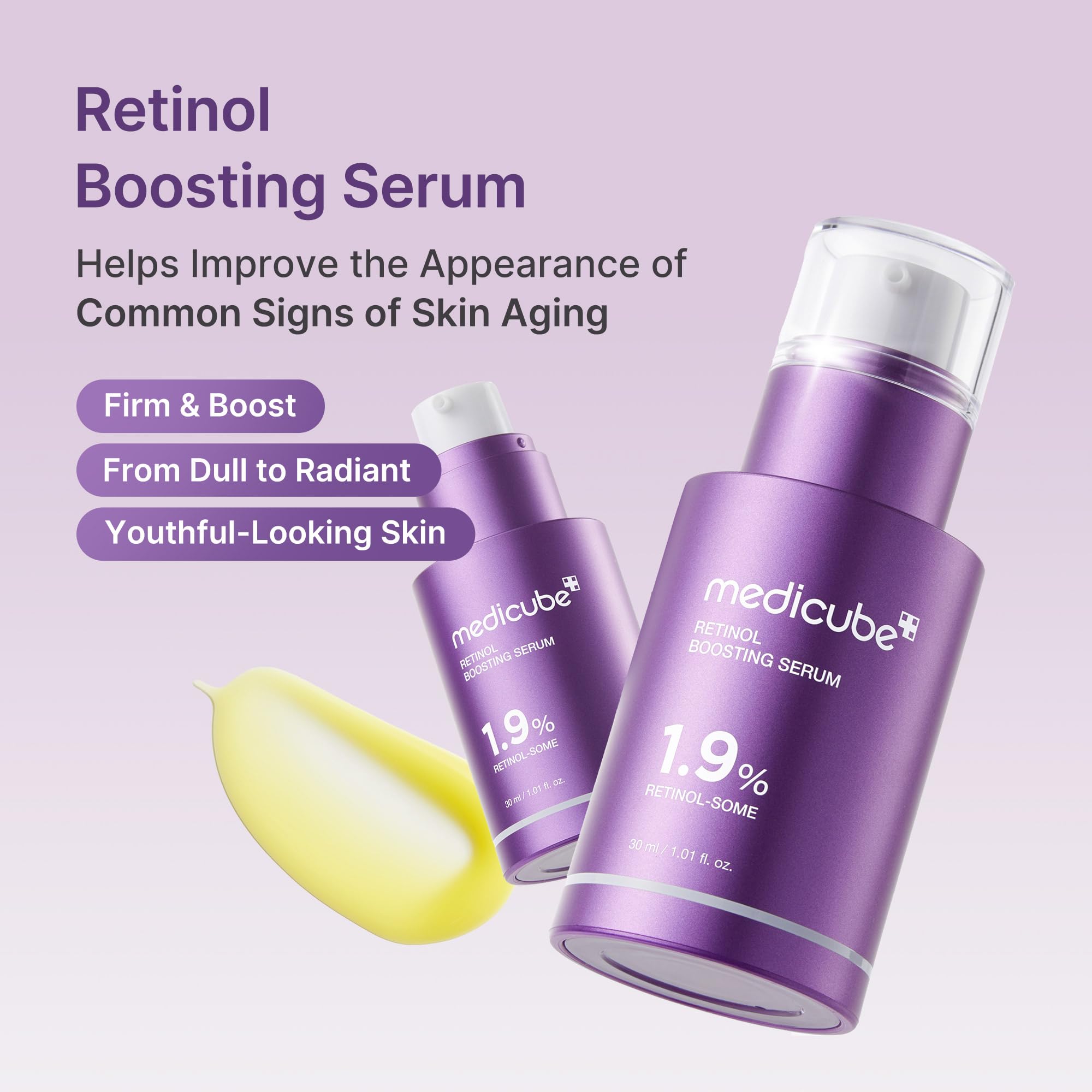 Medicube Retinol Boosting Serum – Intensive Firming, Hydration & Plumping with Retinol, Peptides & Vitamins | Pore Refining & Smooth Radiant Skin | Korean Skincare, 1.01 fl oz