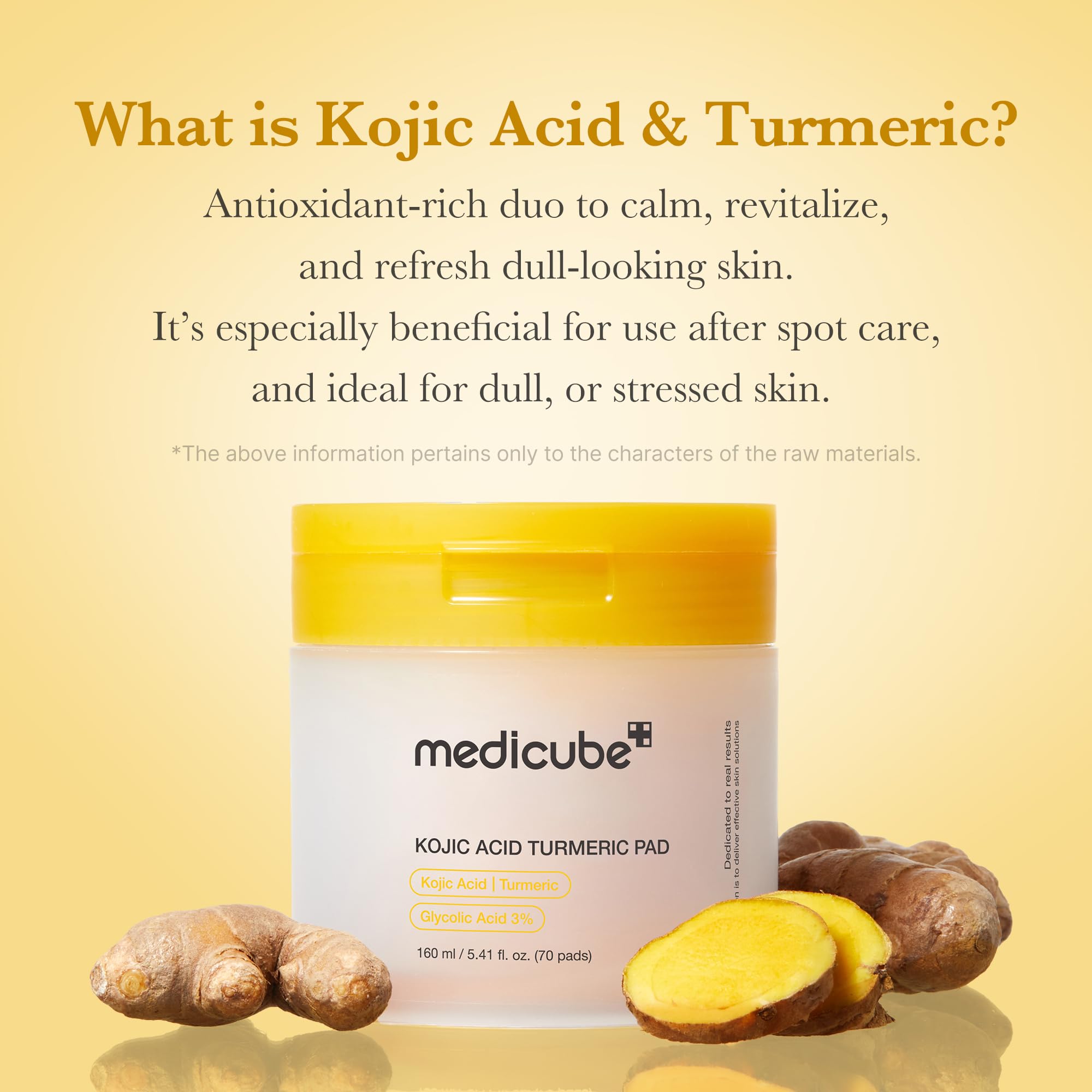 Medicube Toner Pads Kojic Acid Turmeric – Clarifying Toner Pads (70 Pads)