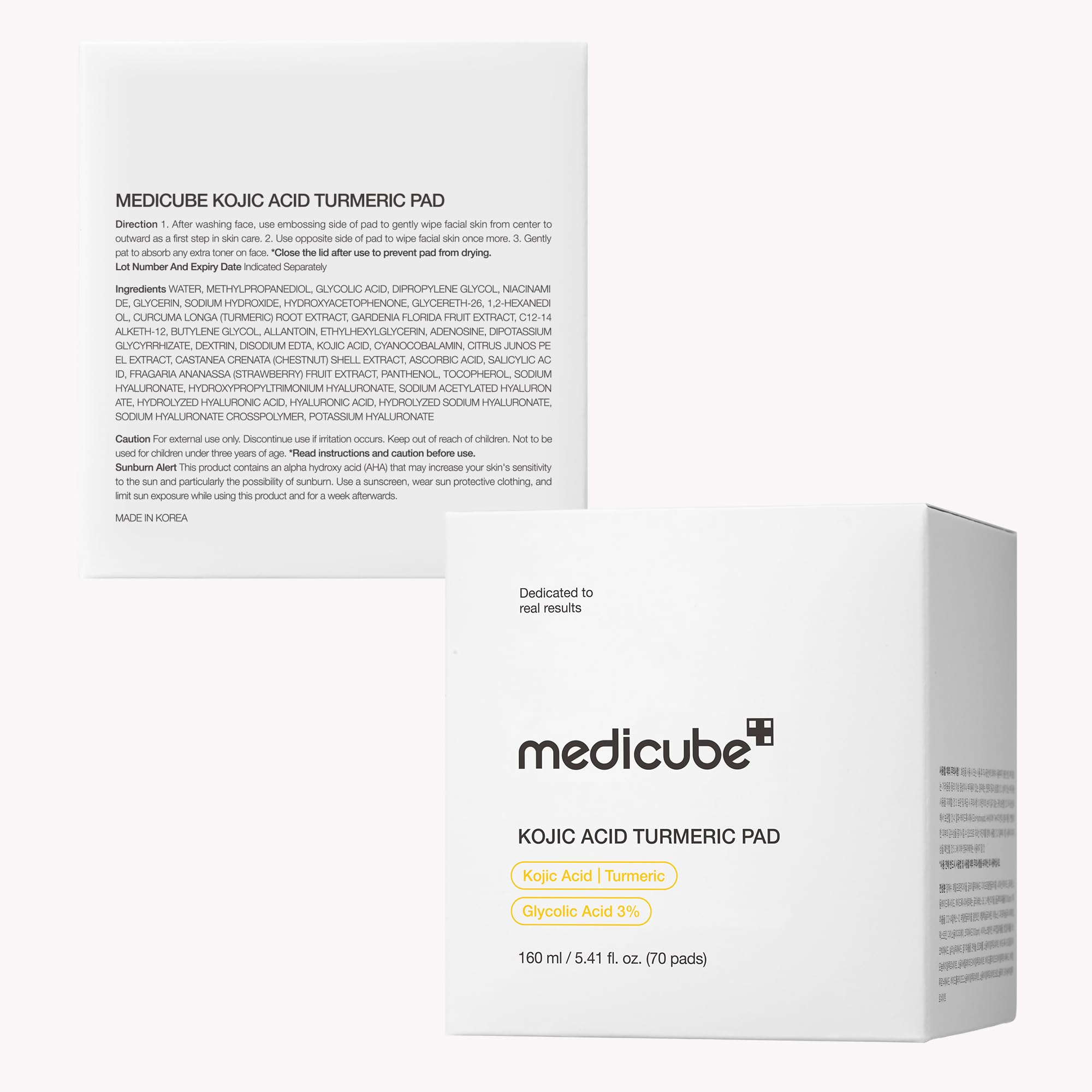 Medicube Toner Pads Kojic Acid Turmeric – Clarifying Toner Pads (70 Pads)