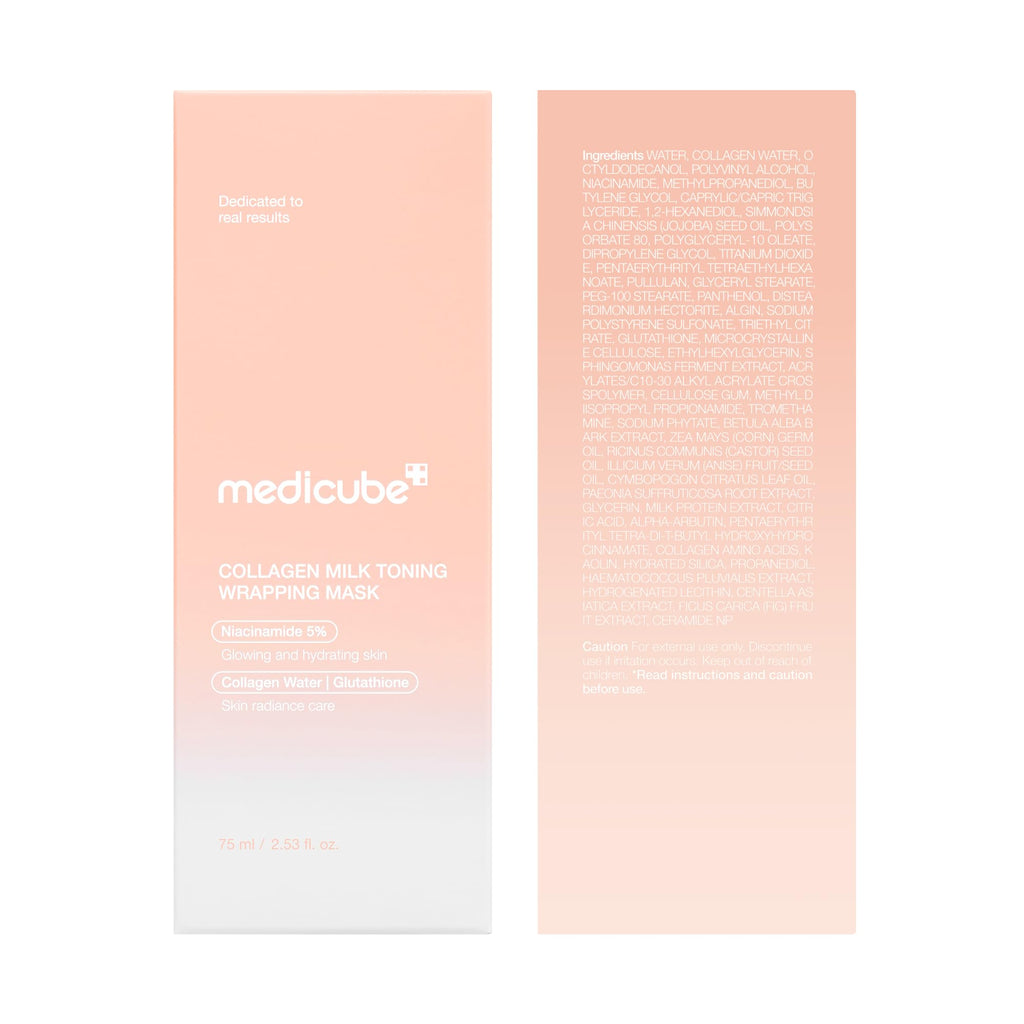 Medicube Wrapping Mask Collagen Peel Off – Milky Glow, Glutathione & Niacinamide, 2.53 oz