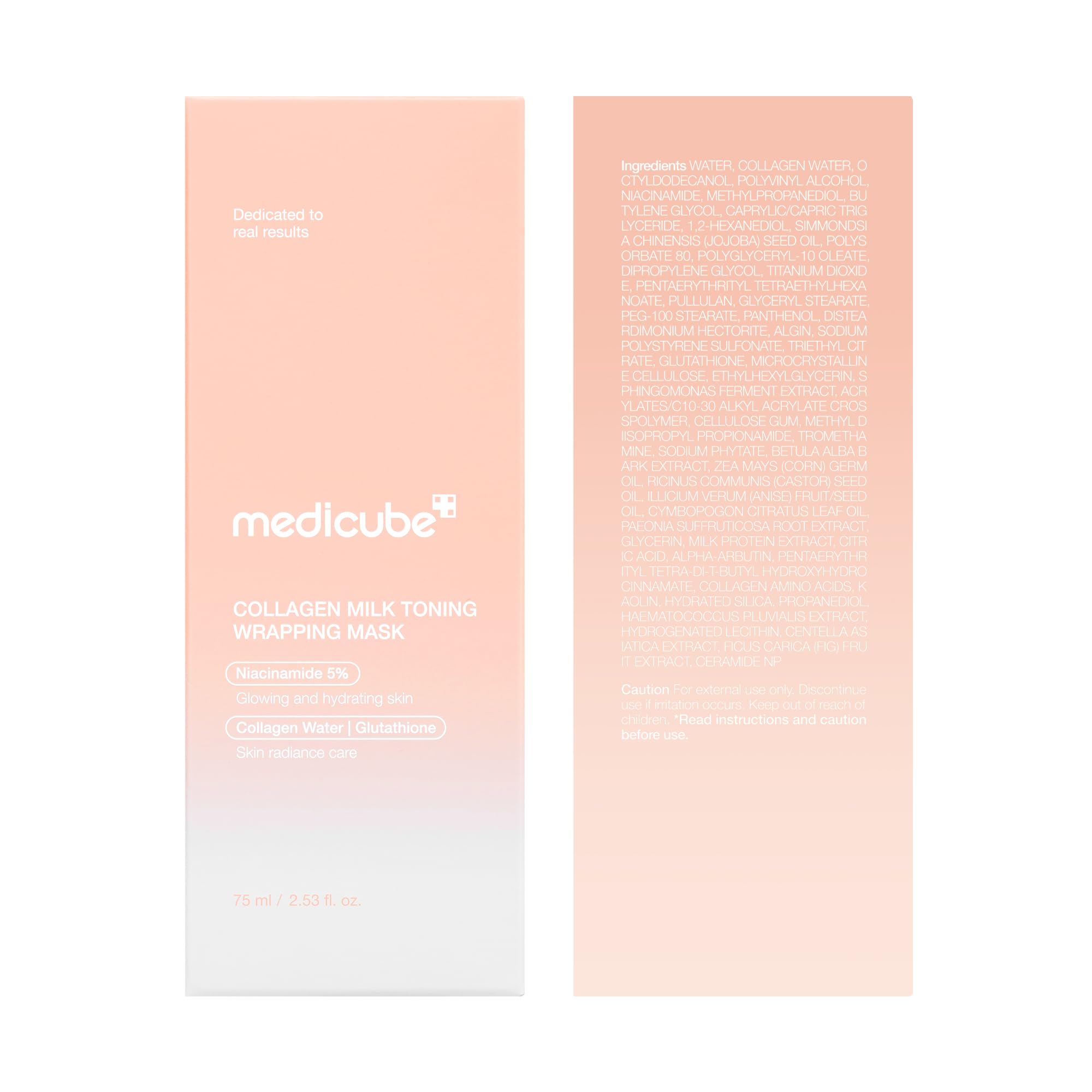 Medicube Wrapping Mask Collagen Peel Off – Milky Glow, Glutathione & Niacinamide, 2.53 oz