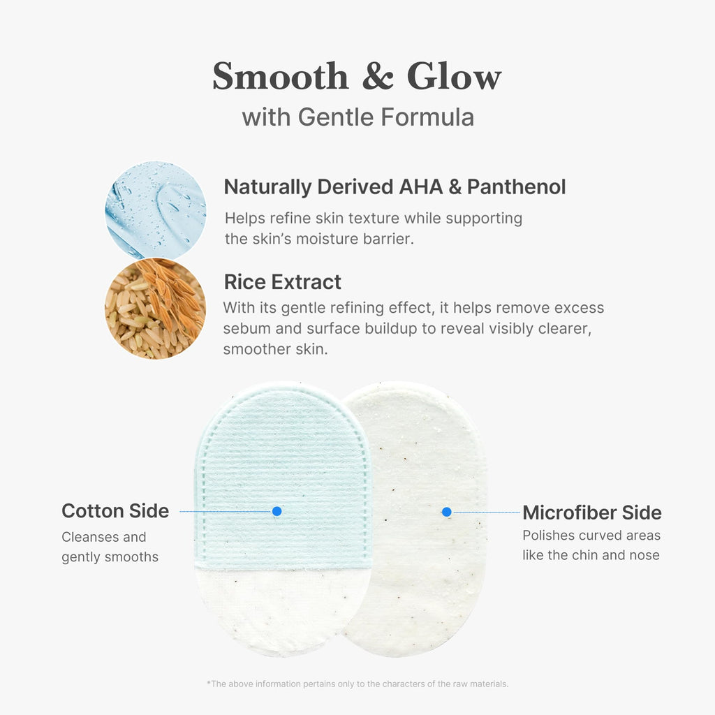 medicube Zero Pore Peel Pads (8ea) – Smoothing Mitt for Face & Body | Rice Extract, Natural AHA & Panthenol