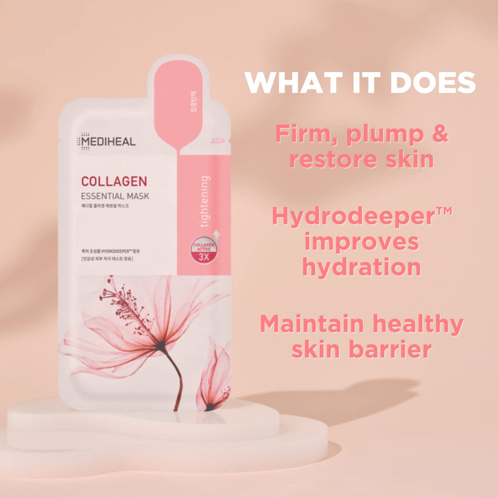 Mediheal Collagen Essential Sheet Mask – Lift & Firm 30-Count Value Set