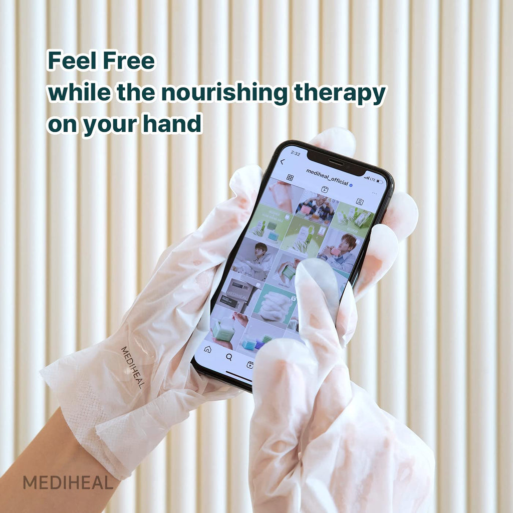Mediheal Derma Layer Hand Mask (5 Packs) – Hyaluronic Acid Hydration, 3-Layer Structure