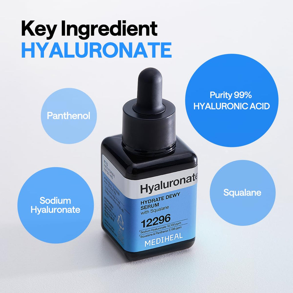 Mediheal Hyaluronate Hydrate Dewy Serum 1.35 fl oz – Lasting Hydration & Glass-Skin Glow