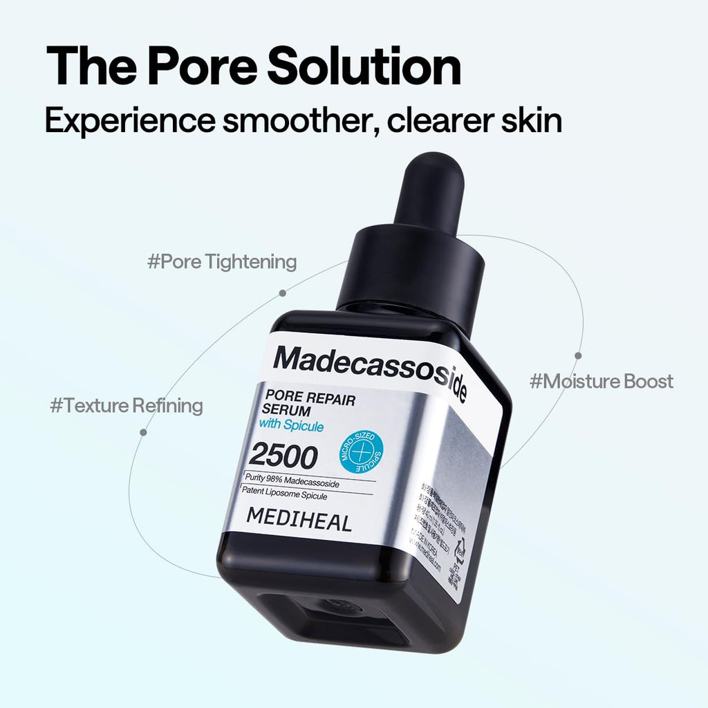 Mediheal Madecassoside Pore Repair Serum 1.35 fl oz | 2500 ppm Liposome Spicule & 98.5% Purity Madecassoside