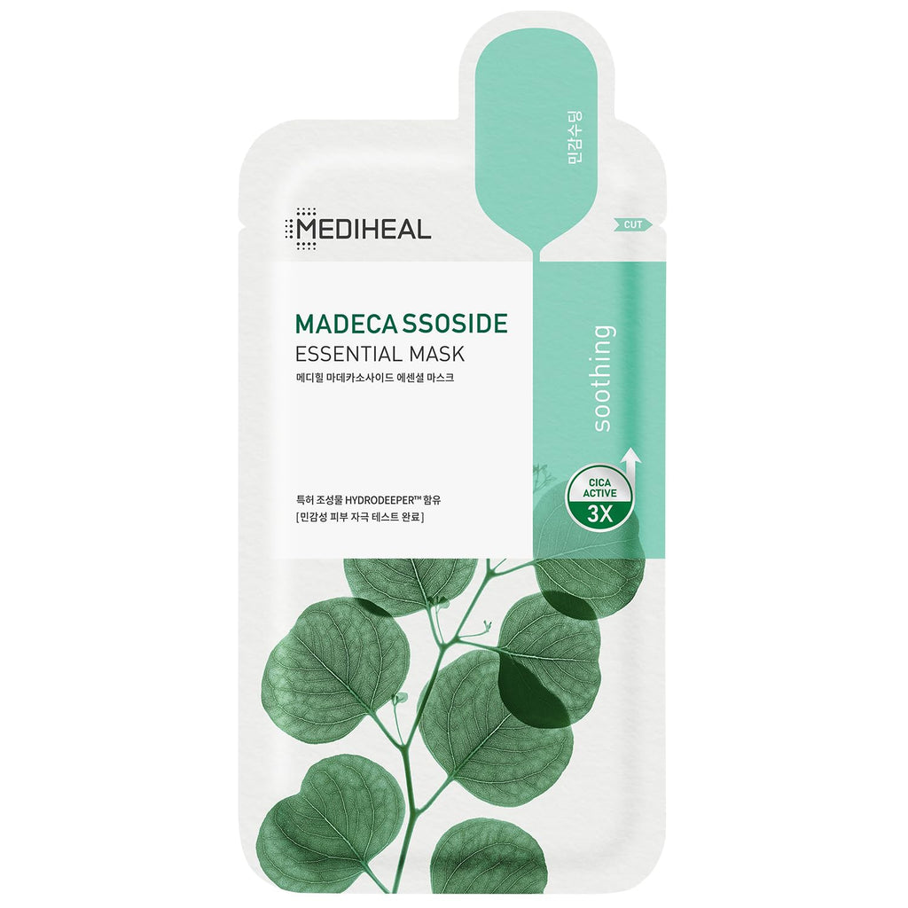 Mediheal Madecassoside Essential Sheet Mask – 20 Sheets for Sensitive, Blemish-Prone Skin