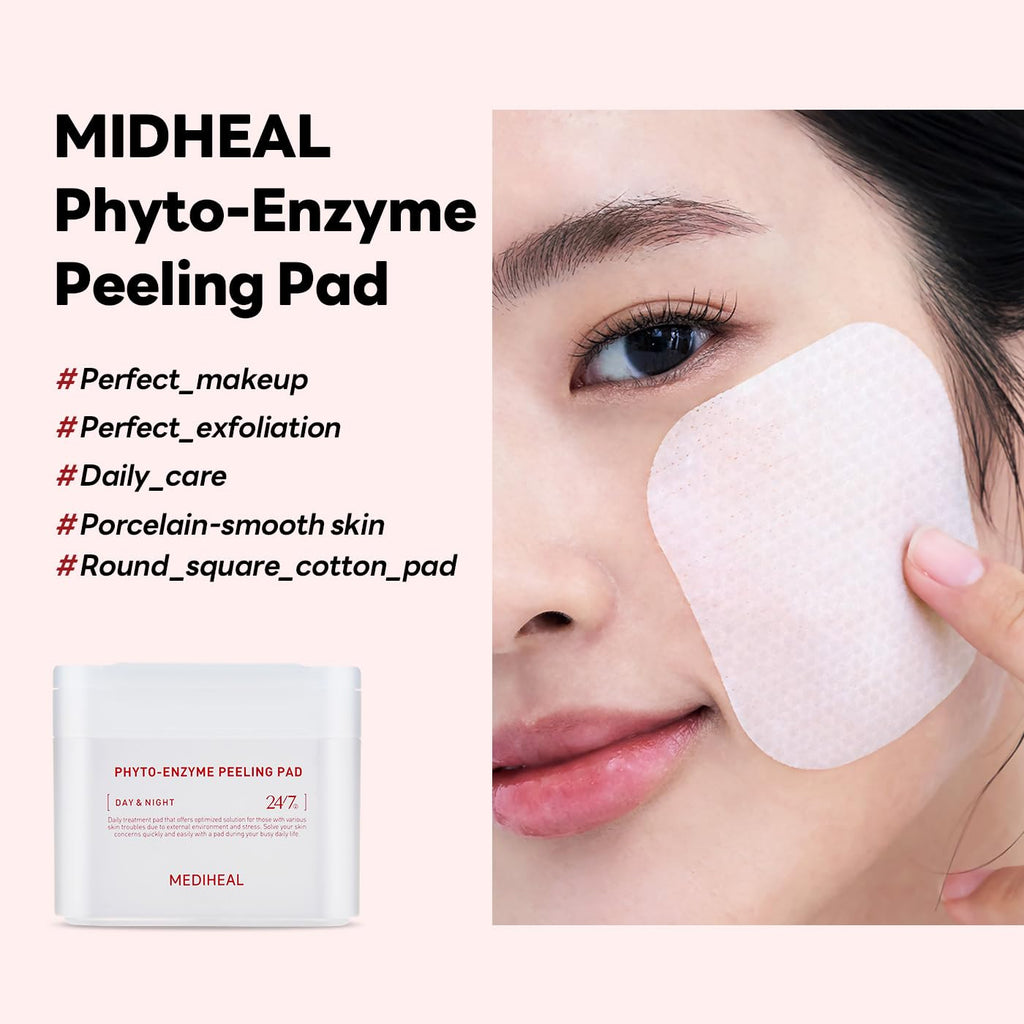 Mediheal Phyto Enzyme Peeling Pad – Vegan LHA & Papaya Exfoliating Pads, 90 Sheets