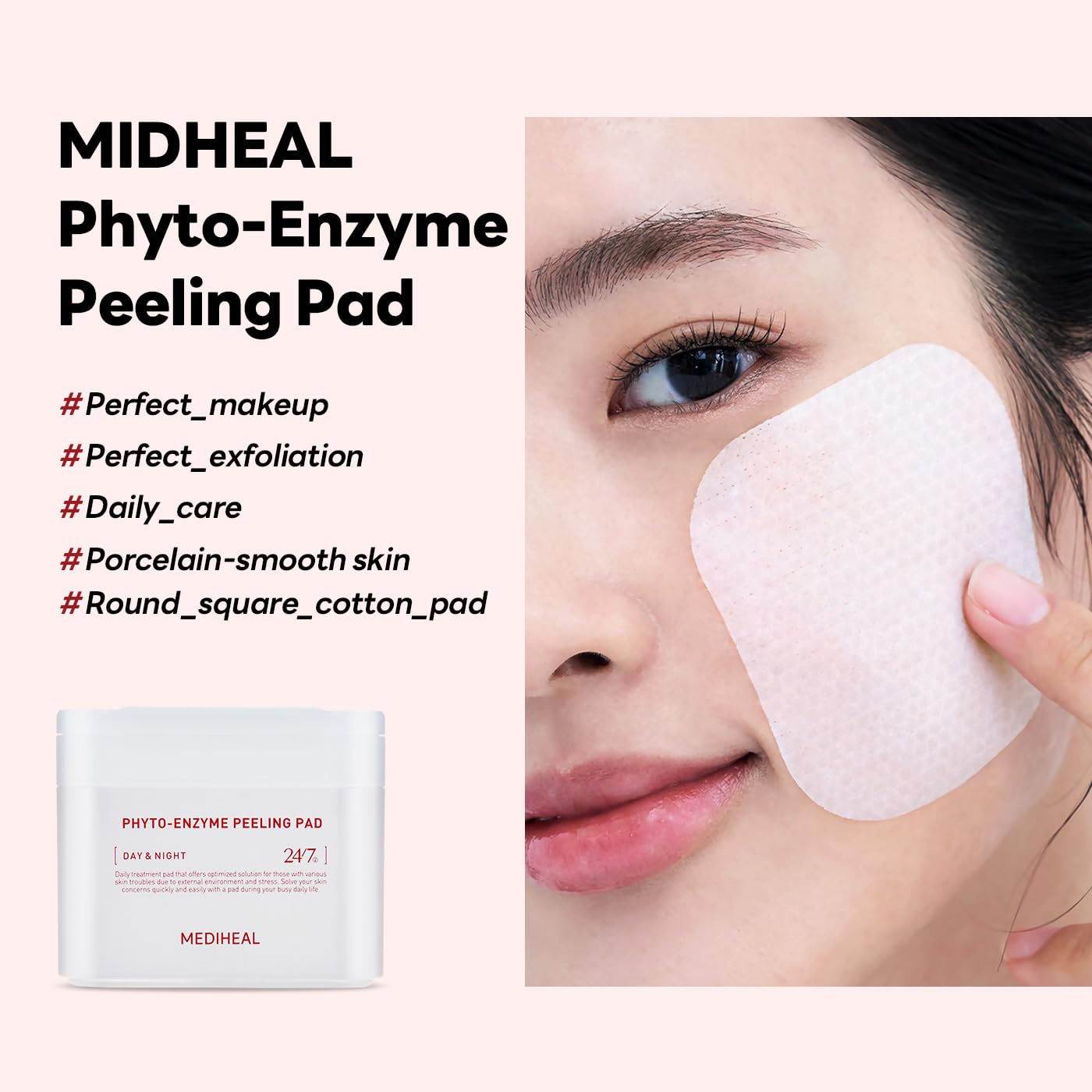 Mediheal Phyto Enzyme Peeling Pad – Vegan LHA & Papaya Exfoliating Pads, 90 Sheets
