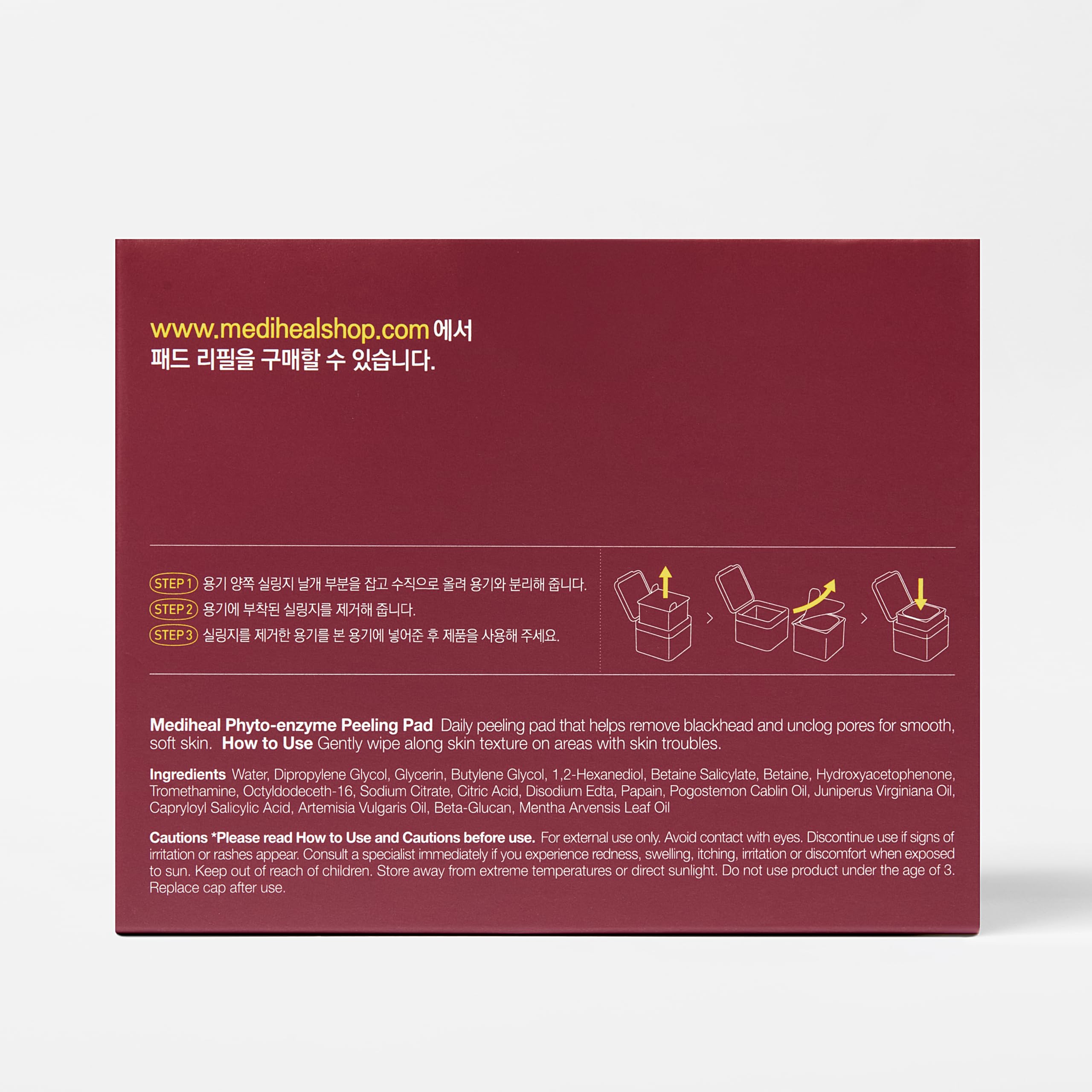 Mediheal Phyto Enzyme Peeling Pad Refill – Vegan LHA + Papaya Exfoliating Pads (90)