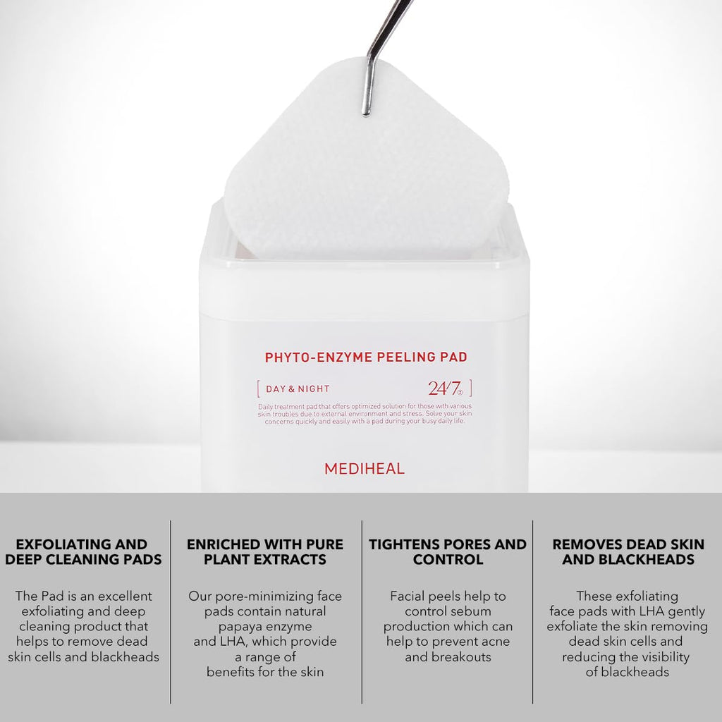 Mediheal Phyto Enzyme Peeling Pad Refill – Vegan LHA + Papaya Exfoliating Pads (90)