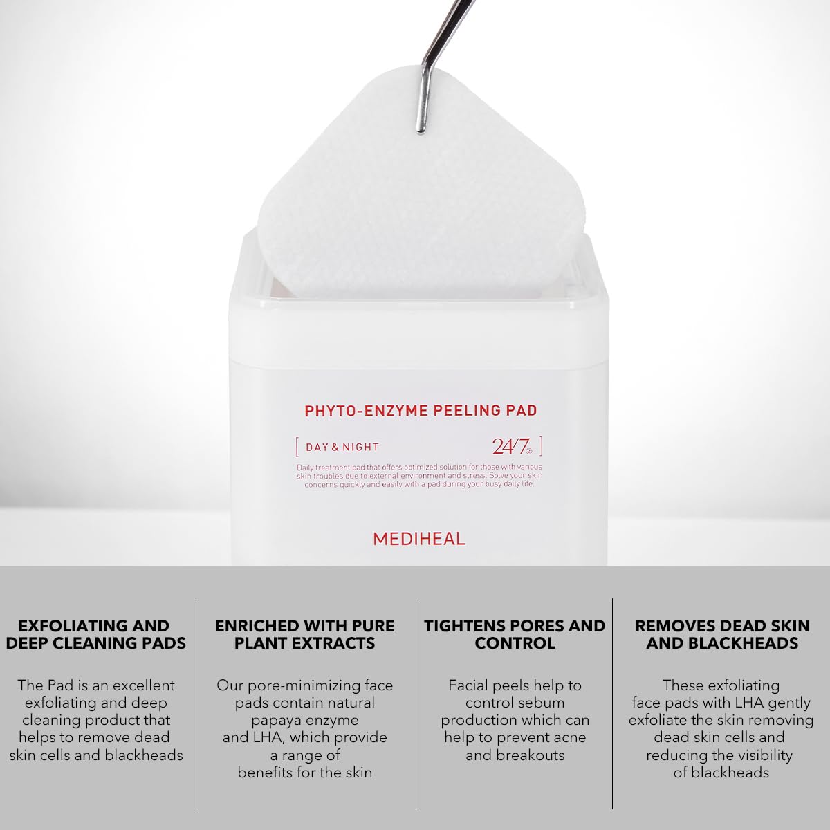 Mediheal Phyto Enzyme Peeling Pad Refill – Vegan LHA + Papaya Exfoliating Pads (90)