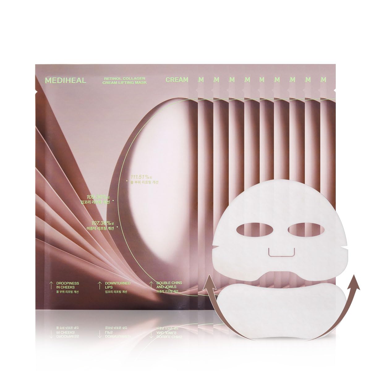 Mediheal Retinol Collagen Cream Lifting Mask – 10 Count | Firming, Anti-Aging Sheet Mask