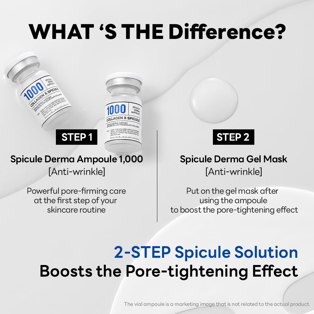 Mediheal Collagen Spicule 1000ppm Intensive Serum – 2-Step Pore Care Set (Ampoule & Gel Mask) | Skin Texture & Soothing Booster