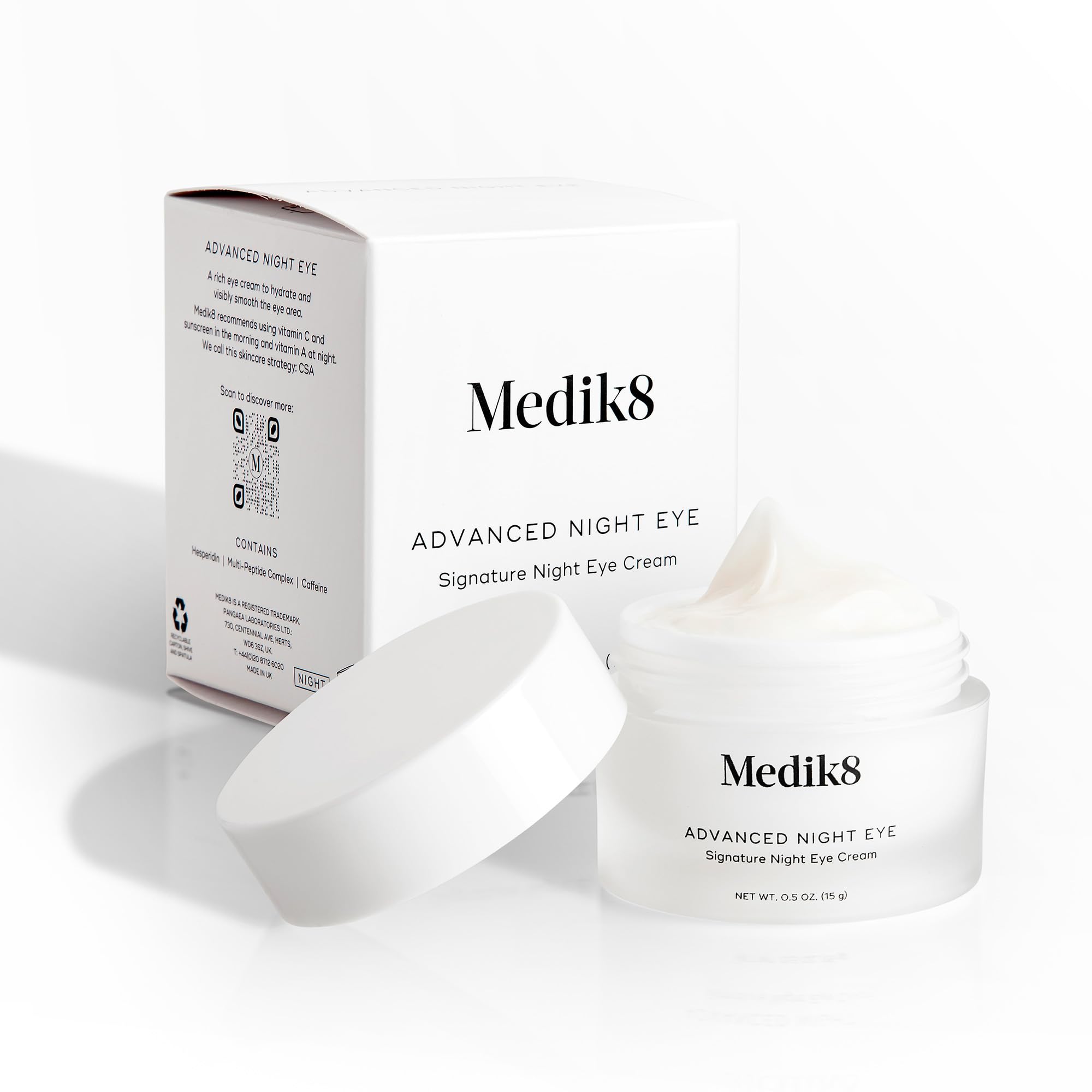 Medik8 Advanced Night Eye Cream - Multi-Peptide & Caffeine Night Moisturizer (0.5 oz)