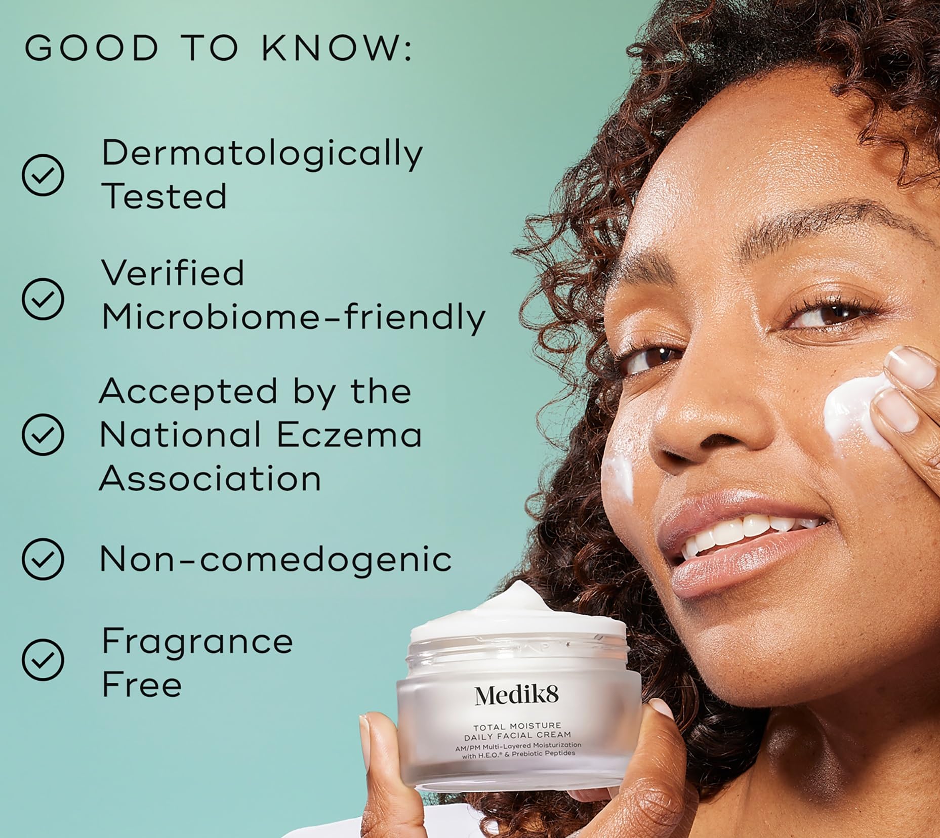 Medik8 Total Moisture Daily Facial Cream – Hydrating Peptide Moisturizer with Hyaluronic Acid (1.6 oz)