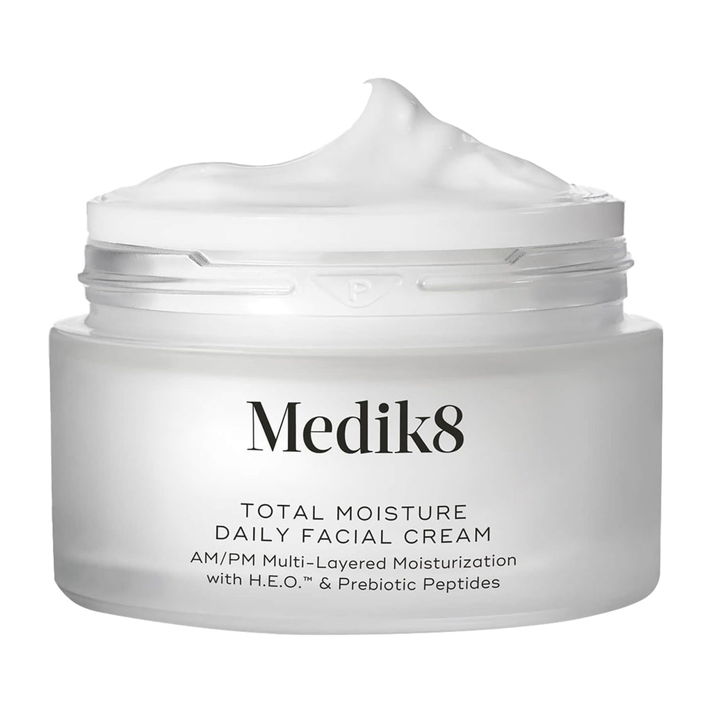 Medik8 Total Moisture Daily Facial Cream – Hydrating Peptide Moisturizer with Hyaluronic Acid (1.6 oz)