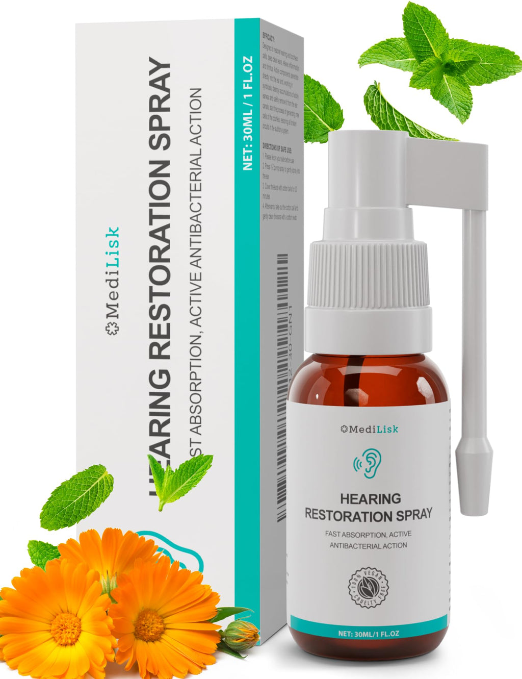 MediLisk Hearing Restoration Spray – Gentle Ear Care & Earwax Cleaning (1 Fl Oz)