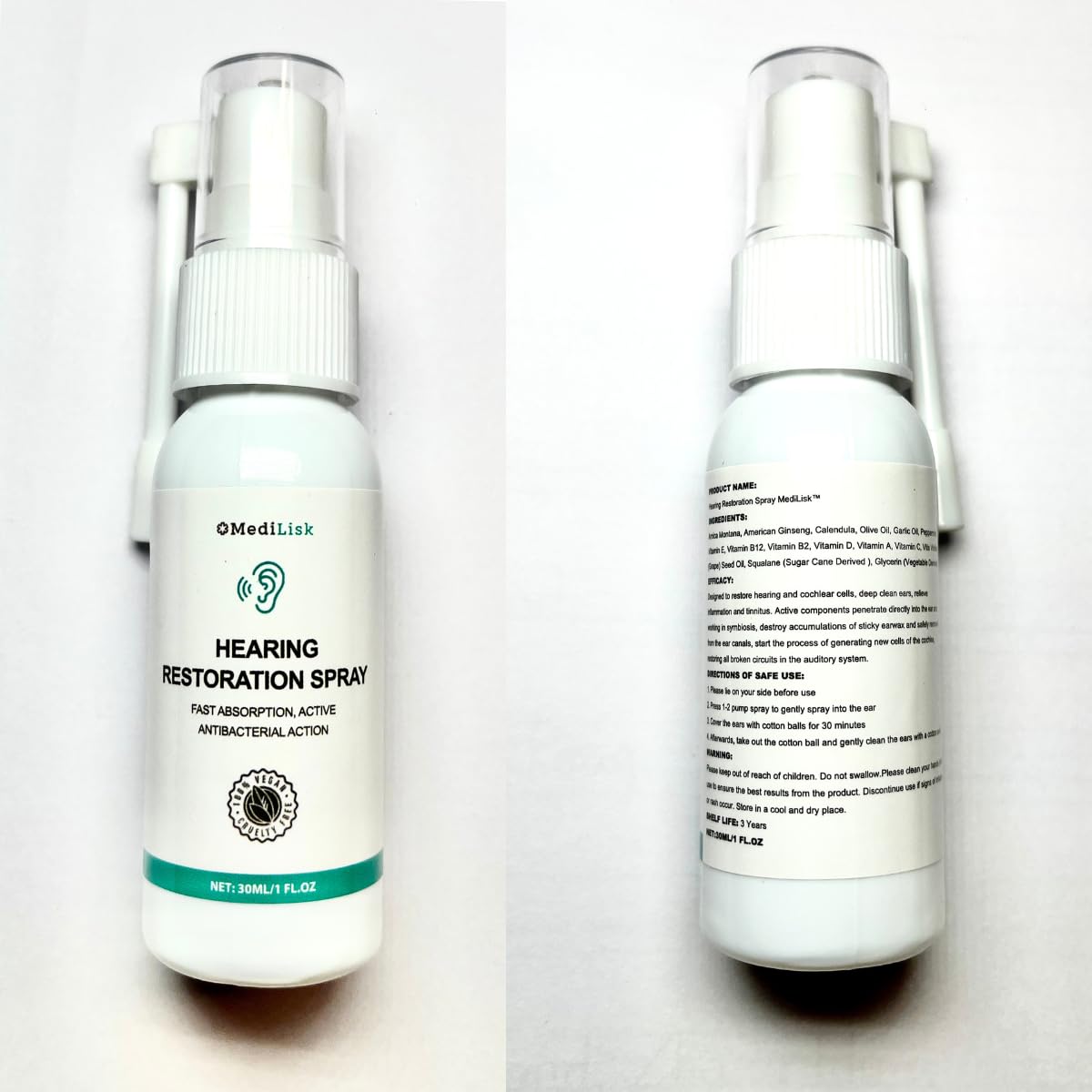 MediLisk Hearing Restoration Spray – Gentle Ear Care & Earwax Cleaning (1 Fl Oz)