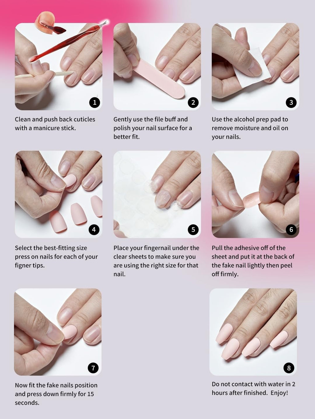 Medium Almond Pink & White Press On Nails — 3D Pearl, Glitter & Gold Line Art (10 Pieces)