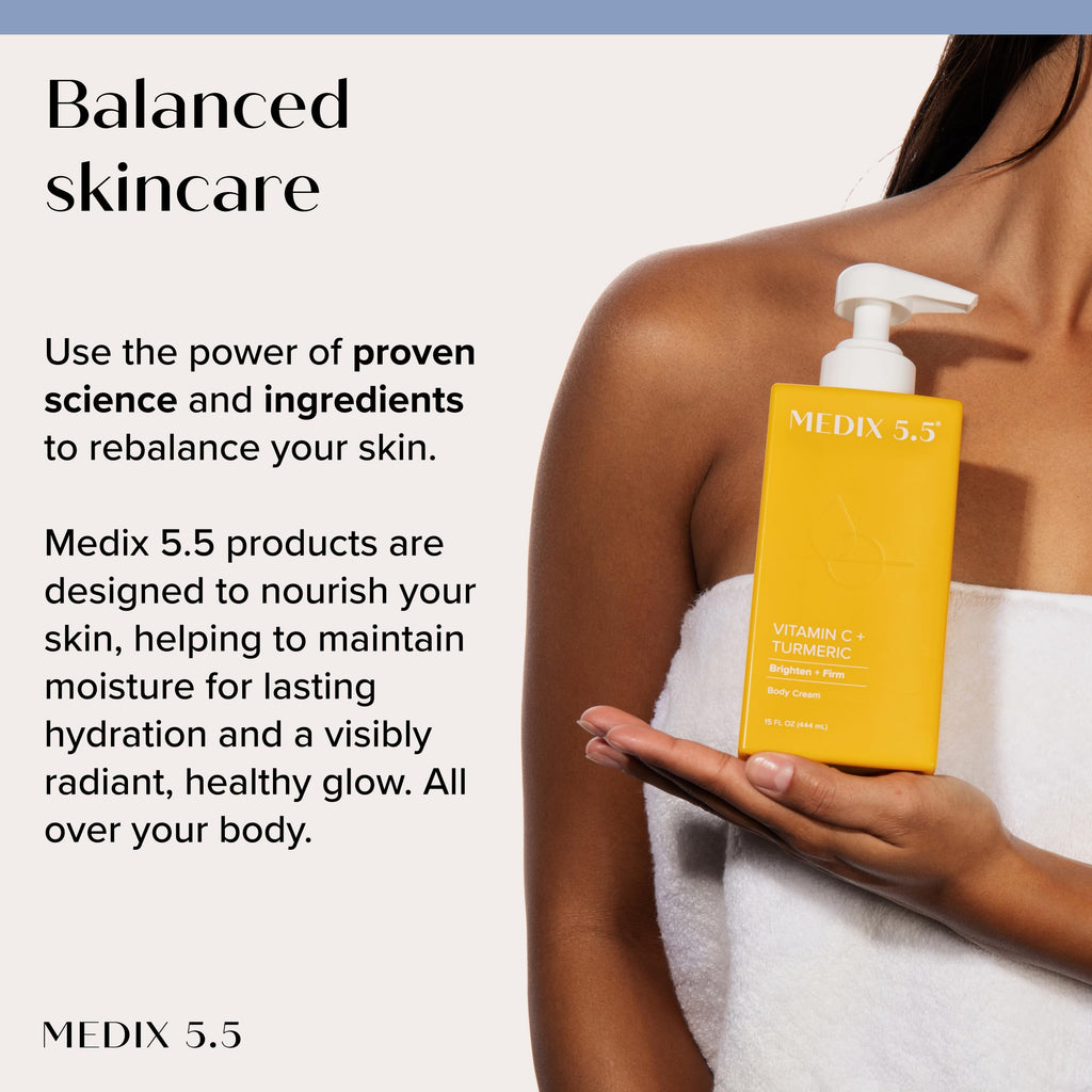 Medix 5.5 Smooth & Glow 3PC Skin Care Set | Glycolic Exfoliating Wash, Vitamin C Cream, Retinol Lotion