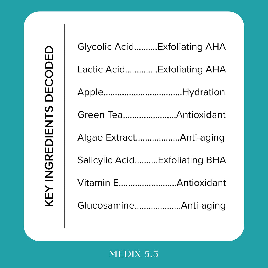 Medix 5.5 10% Glycolic Acid + Lactic Acid Leave-On Exfoliating Gel – Body & Face Serum, 1.7 Fl Oz