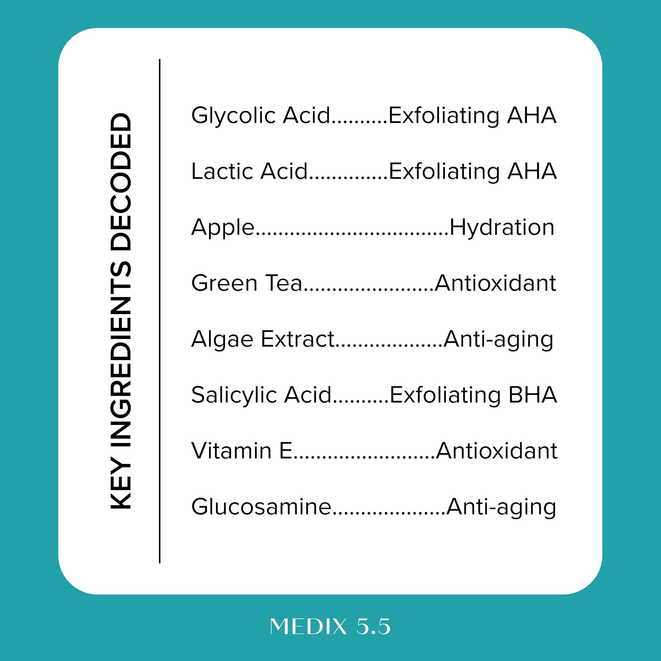 Medix 5.5 10% Glycolic Acid + Lactic Acid Leave-On Exfoliating Gel – Body & Face Serum, 1.7 Fl Oz